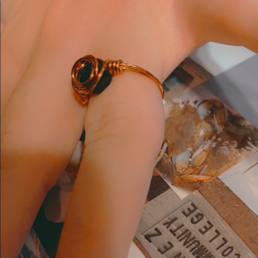 Handmade Wire Wrap Ring Birth Stone Good Luck - Picture 13 of 14